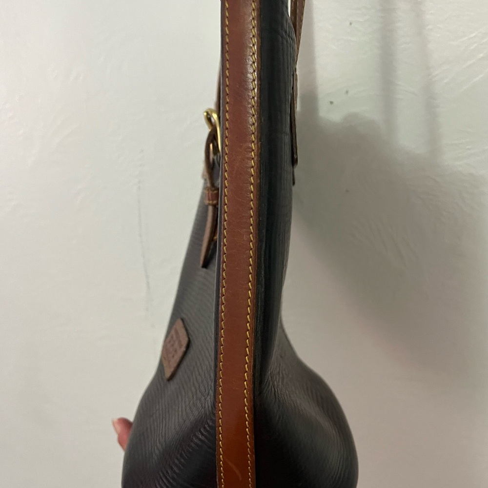 VTG Dooney & Bourke All Weather Leather Norwalk Satchel Bag Brass Hardware USA - Picture 7 of 16